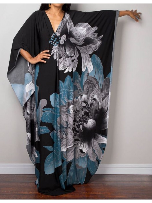 Copricostume Vestito Spolverino Donna Mare Caftano Boho Chic Maxi Dress COV0274